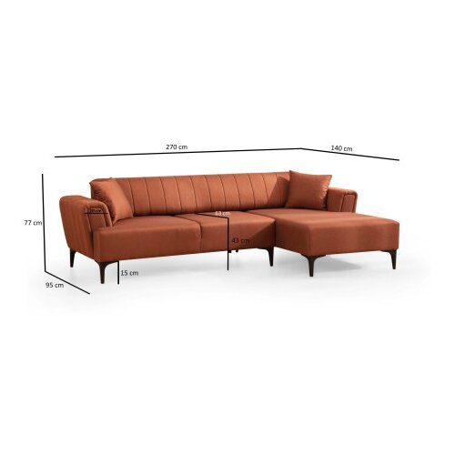 Atelier Del Sofa hamlet right- tile red tile red corner sofa-bed Cene