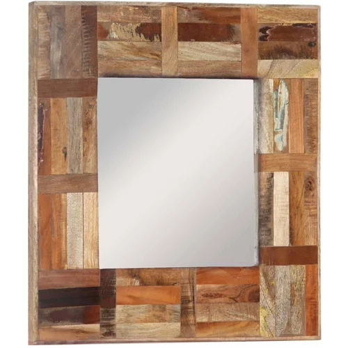  Zidno ogledalo od masivnog obnovljenog drva 50 x 50 cm