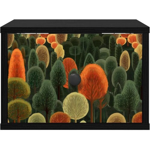  Wall-mounted noćni ormarić ZAANDAM Crni hrast 36 x 33 x 25 cm - Crni hrast Print &amp;scaron;ume 1 Slike