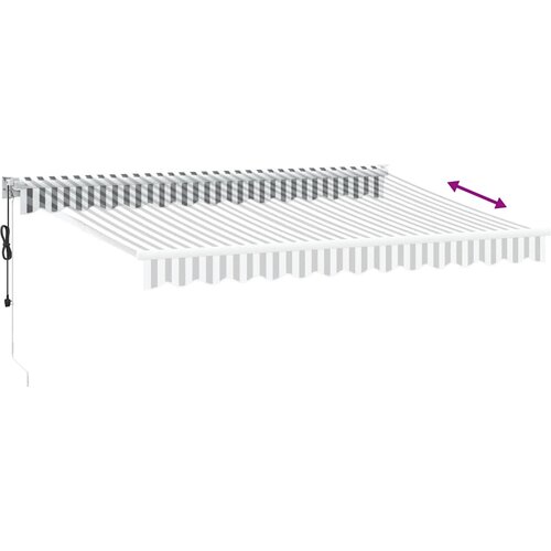  Uvlačiva tenda antracit i bijela 3,5x2,5 m tkanina i aluminij Slike