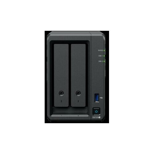 Synology DS725+, Tower, 2-Bays 3.5'' SATA HDD/SSD, 2 x M.2 2280 NVMe SSD, CPU AMD Ryzen R1600 dual-core (4-thread), max. boost up to 3.1 GHz, 4 GB DDR4 ECC SODIMM, 1 x 2.5 GbE, 1 x 1GbE, 1 x USB 3.2, 1 x eSATA USB-C, 1.51 kg, 3y Cene