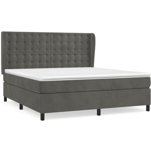 Maison Chic Box spring postelja - Vzmetna postelja z vzmetnico temno siva 180x200 cm žamet SL15751, (21904729) Cene