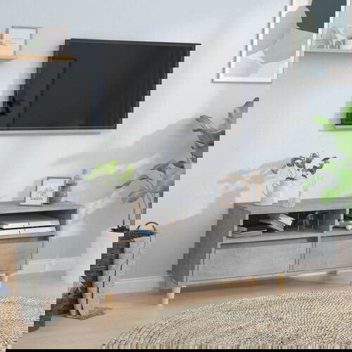 vidaXL TV omarica betonsko siva 100x34,5x44,5 cm inženirski les Cene