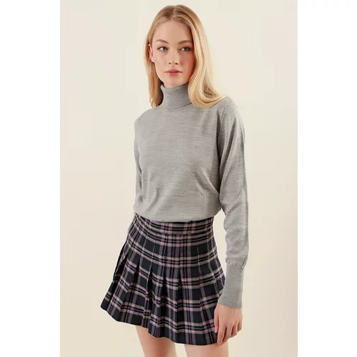 Bigdart 15747 Turtleneck Knitwear Sweater - Gray