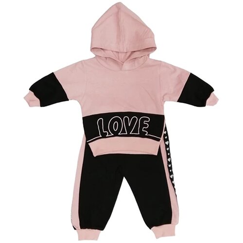  Komplet za bebe 6019, Crno-roze Slike