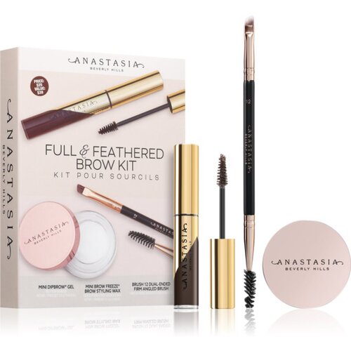 Anastasia Beverly Hills Full &amp;amp; Feathered Kit Dark Brown set za obrve 12 Slike