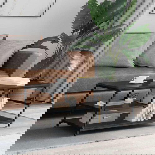 VidaXL Kava Stol Crni hrast 90 x 49 x 40 cm Konstruirano drvo Slike