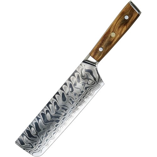 IZMAEL Damaskast kuhinjski nož YU-37491 - Nakiri / Rjava Cene