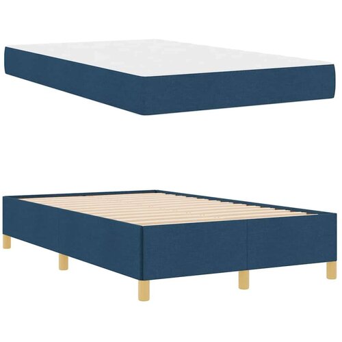  Krevet s opruga kutije Plava i bijela 120 x 200 cm tkanina Slike