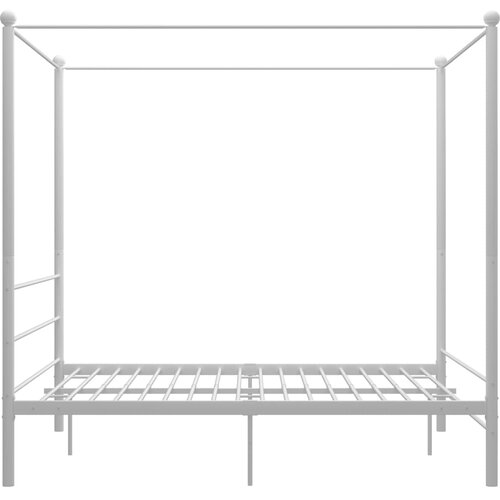  Okvir za krevet s nadstre&amp;scaron;nicom bijeli metalni 160 x 200 cm Slike