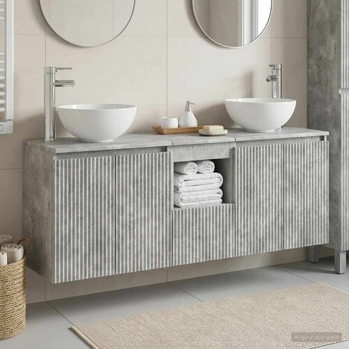  Set ormarića za kupaonicu 3 kom. Betonska siva 129 x 41 x 80 cm Cene