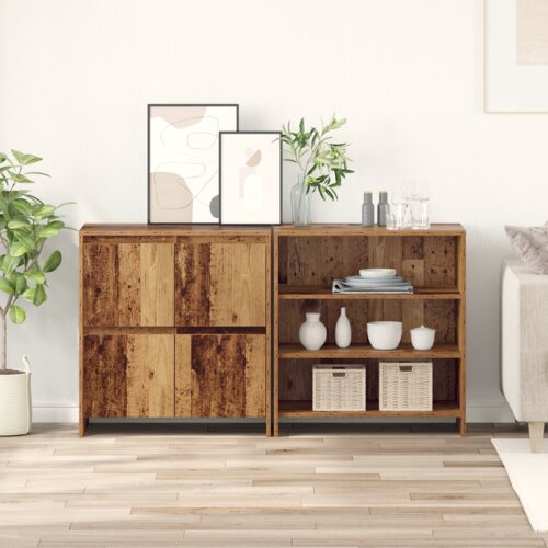 vidaXL Strani šal 2 pcs Star les 70 x 41 x 75 cm Konstruiran les Cene
