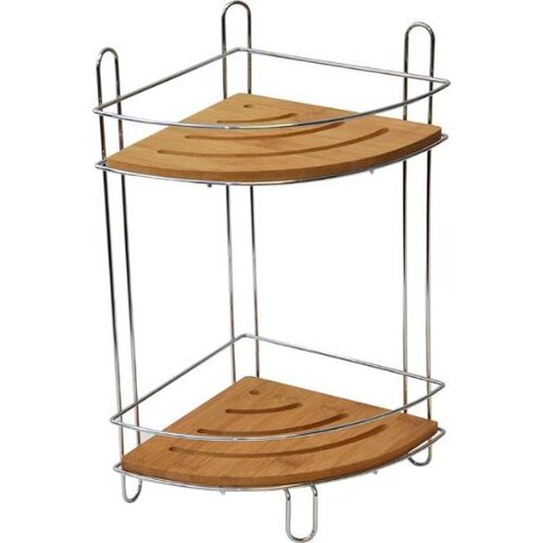Tendance dvostruka kutna polica mdf bambus, krom Cijene