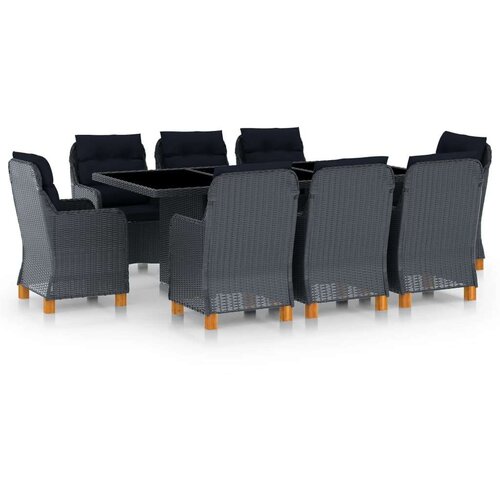  9-dijelni vrtni blagovaonski set od poliratana tamnosivi Cijene