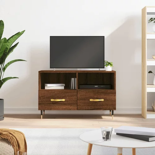 vidaXL TV omarica rjavi hrast 80x36x50 cm inženirski les