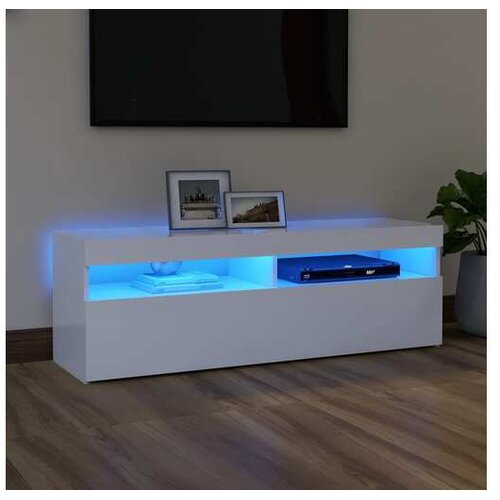  ormarić s LED svjetlima bijeli 120x35x40 cm Cijene