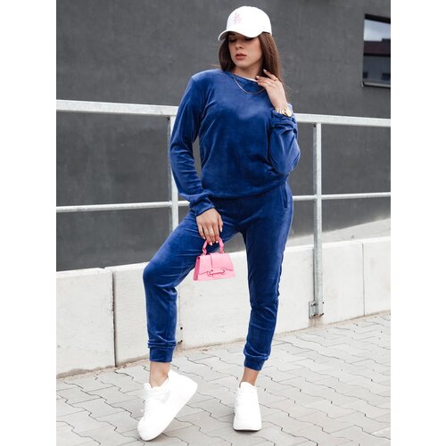 DStreet Komplet damski welurowy URBANVELVET granatowy Slike