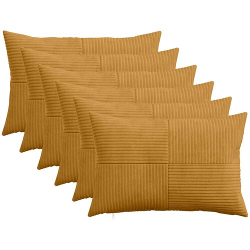  Presvlaka za jastuk 6 pcs ALMELO Žuta 50 x 70 cm Kord Cene