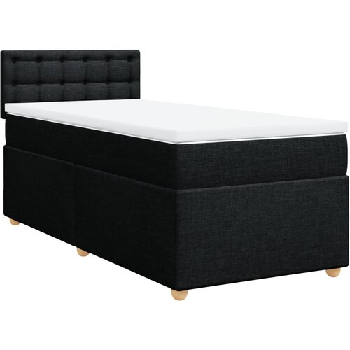 vidaXL Box spring postelja z vzmetnico črna 90x200 cm blago, (21291298) Cene