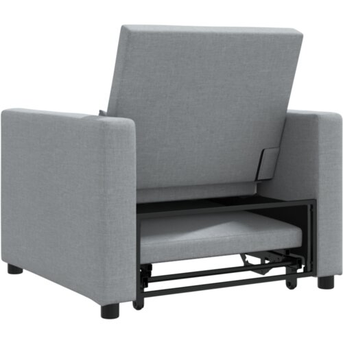 VidaXL 3-u-1 Single Sofa Bed Convertible Svjetlosiva tkanina Slike