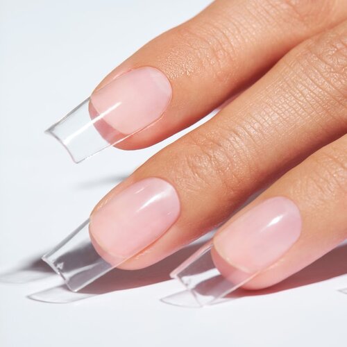 NeoNail Flexi Tips Invisible umetni nohti vrsta 02 Clear Square 300 kos Slike