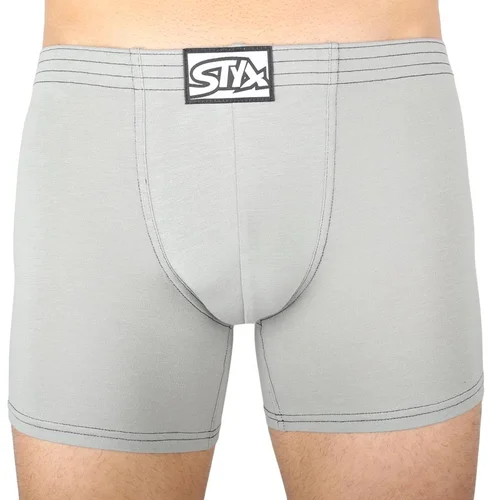 STYX Men's boxers long classic rubber light gray