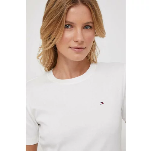 Tommy Hilfiger Bombažna kratka majica ženski, bela barva