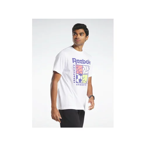 Reebok Majica Graphic Series T-Shirt HM6250 Bela Relaxed Fit