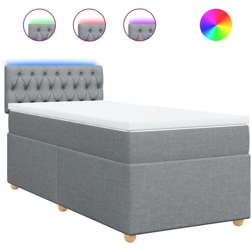 Maison Chic Box spring postelja - Vzmetna postelja z vzmetnico svetlo siva 80x200 cm blago SL10219, (21904339) Cene