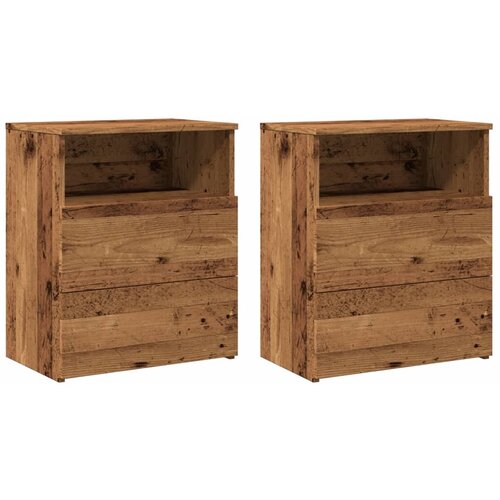 Maison Chic Dvo delni komplet Nočne omarice - Nočne mize starinski les 50x32x60 cm inženirski les, (21690355) Cene