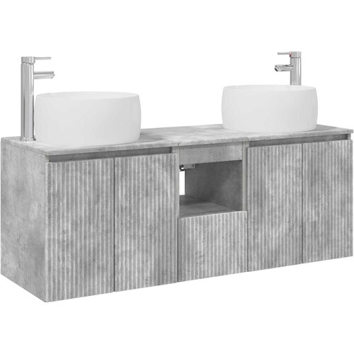  Set ormarića za kupaonicu 3 kom. Betonska siva 49,5 x 44,5 x 66 cm Slike
