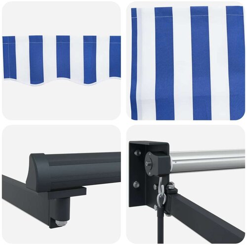  zlačivna tenda s LED diodama Plava i bijela 4 x 2 m - Antracit Plava i bijela 4 x 2 m Slike