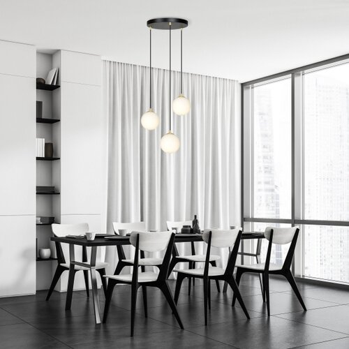  Visilica na sajli ROYAL 3xE14/10W/230V, prečnik 30 cm, crn Slike