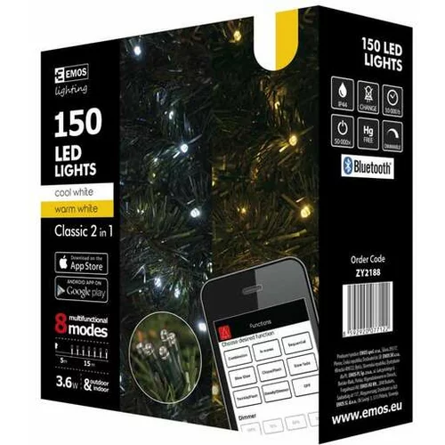 Emos lighting novoletne lučke 150 LED bluetooth 12m toplo/hl