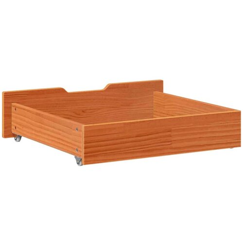 VidaXL Ladice ispod kreveta 2 kom vo&amp;scaron;tano smeđe 75x55x16cm od borovine Slike