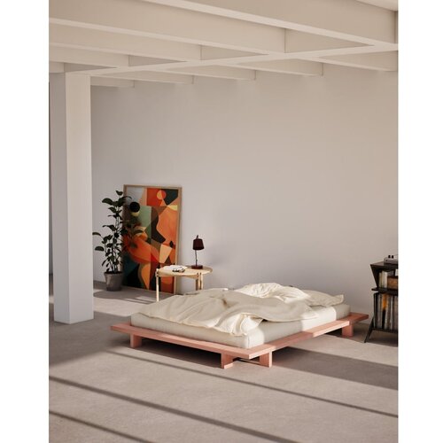Karup Design Svetlo rožnata zakonska postelja iz masivnega bora z letvenim dnom 180x200 cm Japan &amp;ndash; Slike