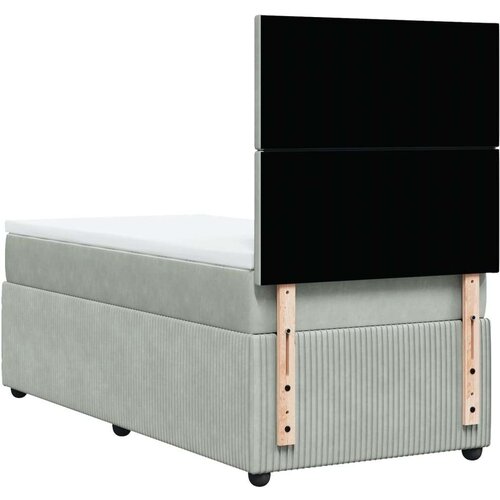 VidaXL Box spring krevet s madracem svjetlosivi 90x190 cm bar&amp;scaron;unasti Slike