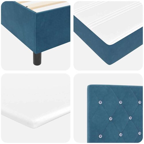 vidaXL Box Spring postelja z vzmetnico in LED temno modra 140x200 cm žamet, (22050963) Cene
