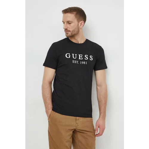 Guess Kratka majica moški, črna barva