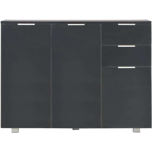  Komoda visoki sjaj crna 107x35x80 5 cm Slike
