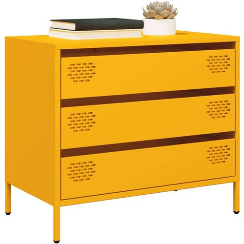 VidaXL Komoda gorčično rumena 68x39x58,5 cm hladno valjano jeklo Slike