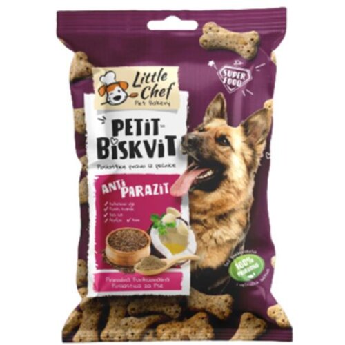 LITTLE CHEF PETIT Poslastica za pse protiv parazita Biskvit Antiparazit, 150g Slike