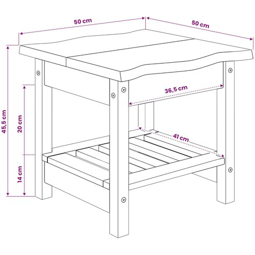  Bocni stol EKAI Crna 50 x 50 x 45,5 cm Masivna borovina Slike