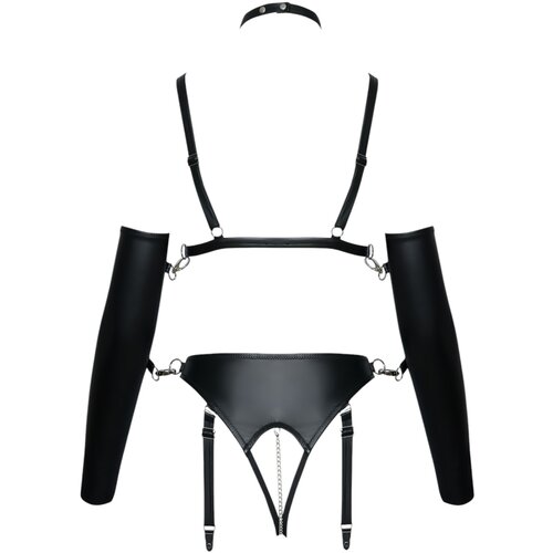 Bad Kitty Crotchless Set with Strap Bra &amp;amp; Suspender Briefs 2480557 Black L Slike