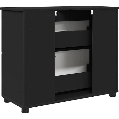  Kupaonski ormar s ladicama s pohranom Crna 76,5 x 35 x 64 cm Slike