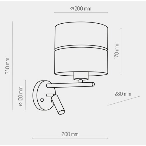  LED zidna lampa HILTON 1xE27/15W/230V + LED/3W/230V mesing/crna Slike