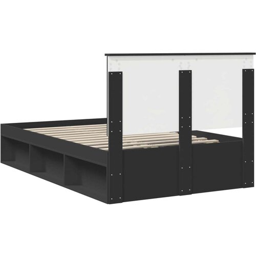  Okvir za krevet Crna 135 x 190 cm Čvrsto borovo drvo Slike