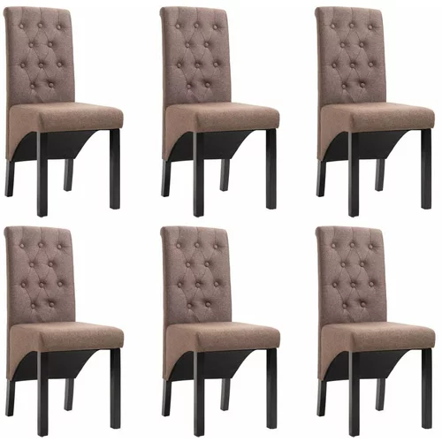  Blagovaonske stolice od tkanine 6 kom smeđe