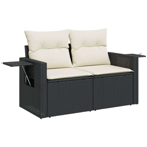 VidaXL 13-dijelni set vrtnih sofa s jastucima poliratan crni Slike