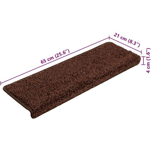 Otirači za stepenice 20 kom 65 x 21 x 4 cm smeđi Slike